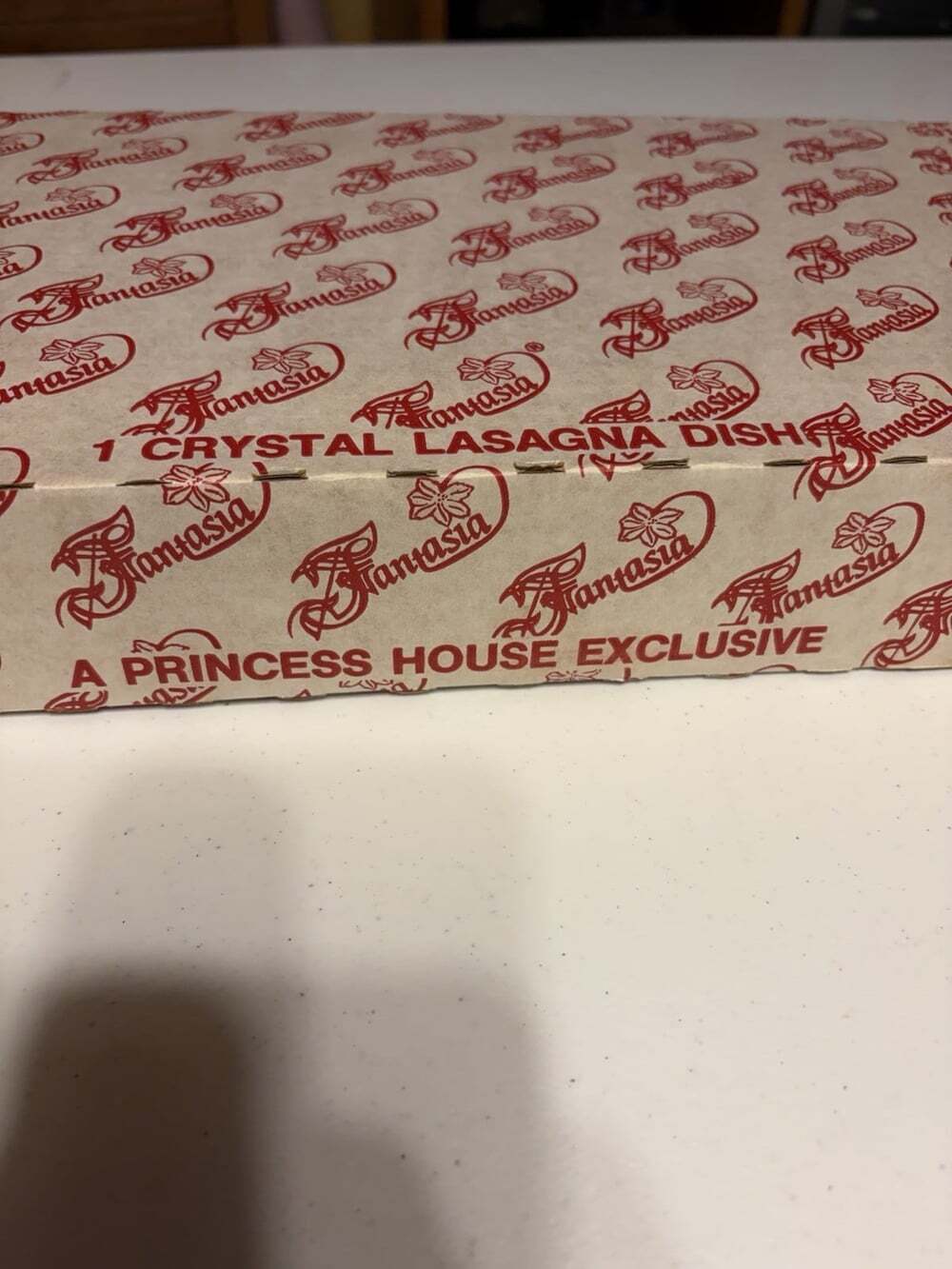 Princess House Crystal Lasagna Dish 1 Qt White/Red MPN 531 France - Picture 5 of 7